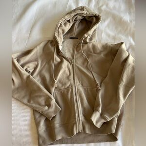 brandy Melville tan oversized zip up